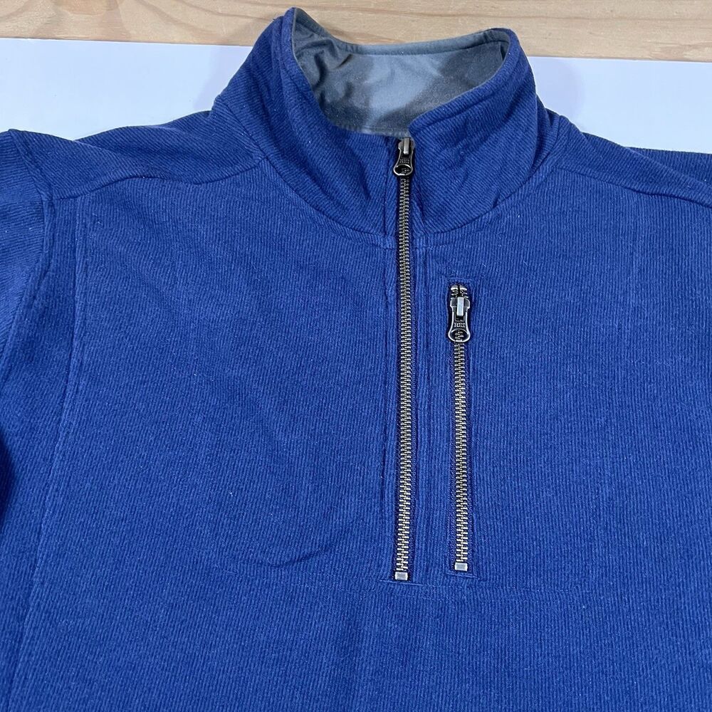 REI 1/4 Zip Blue Fleece Pullover W/ Elbow Patches Men's XL Outdoors Hiking - Picture 6 of 10